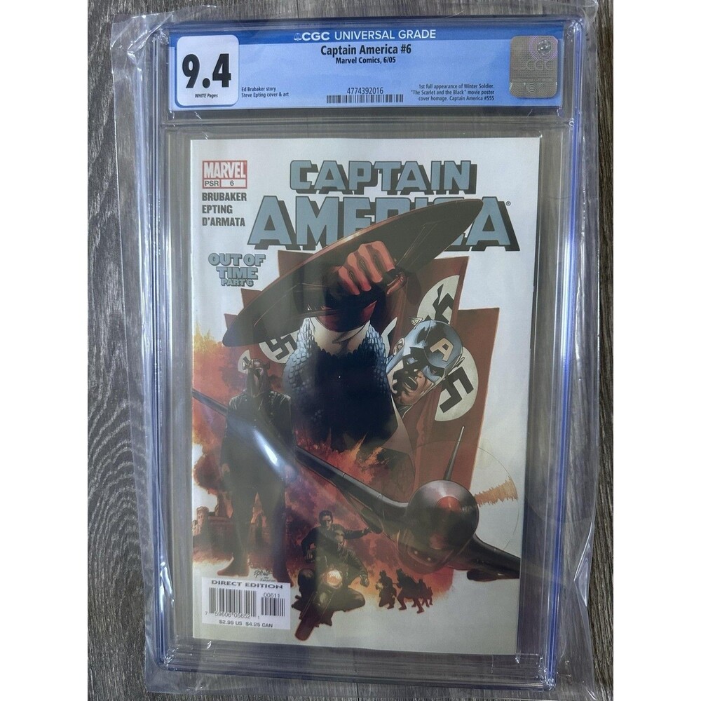 Marvel Captain America #6 CGC 9.4 White Pages 2005 Single Issue Comic Color